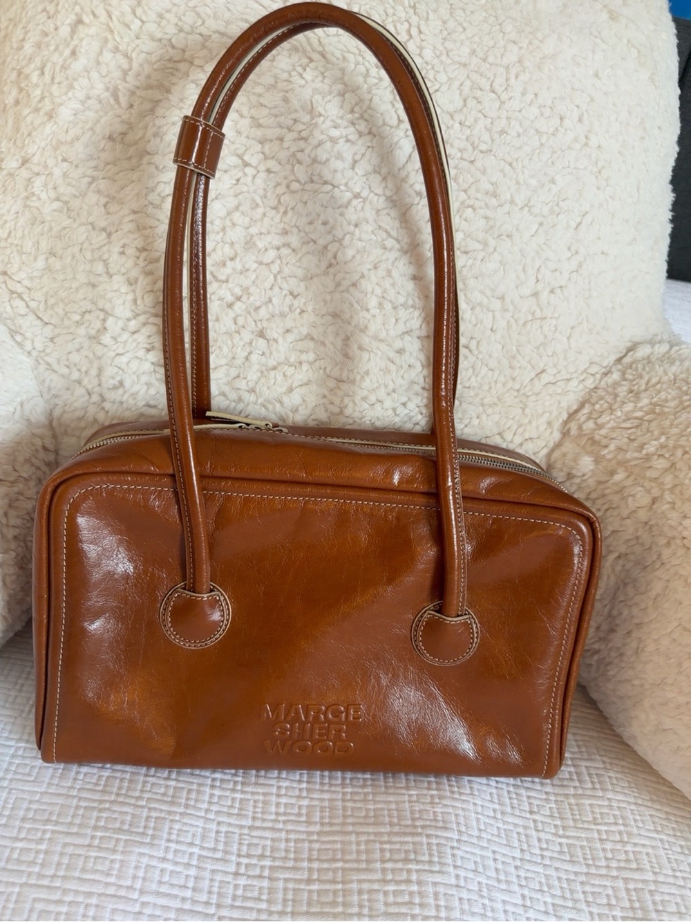 Authentic Marge Sherwood Leather Shoulder Bag – Brown – Excellent Condition